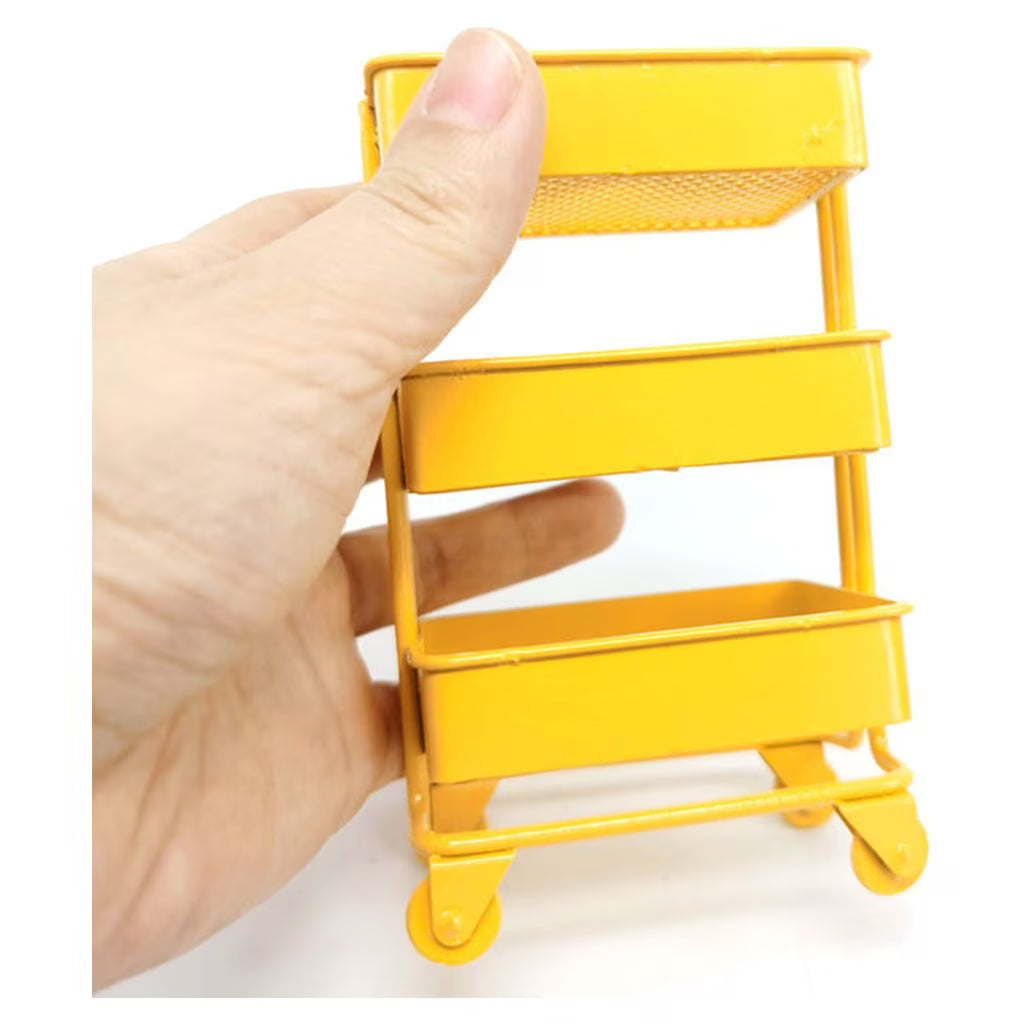 SDFGTstore 3 Tiers Mini Trolley Storage Rack Collection Accessories Miniature Storage Cart